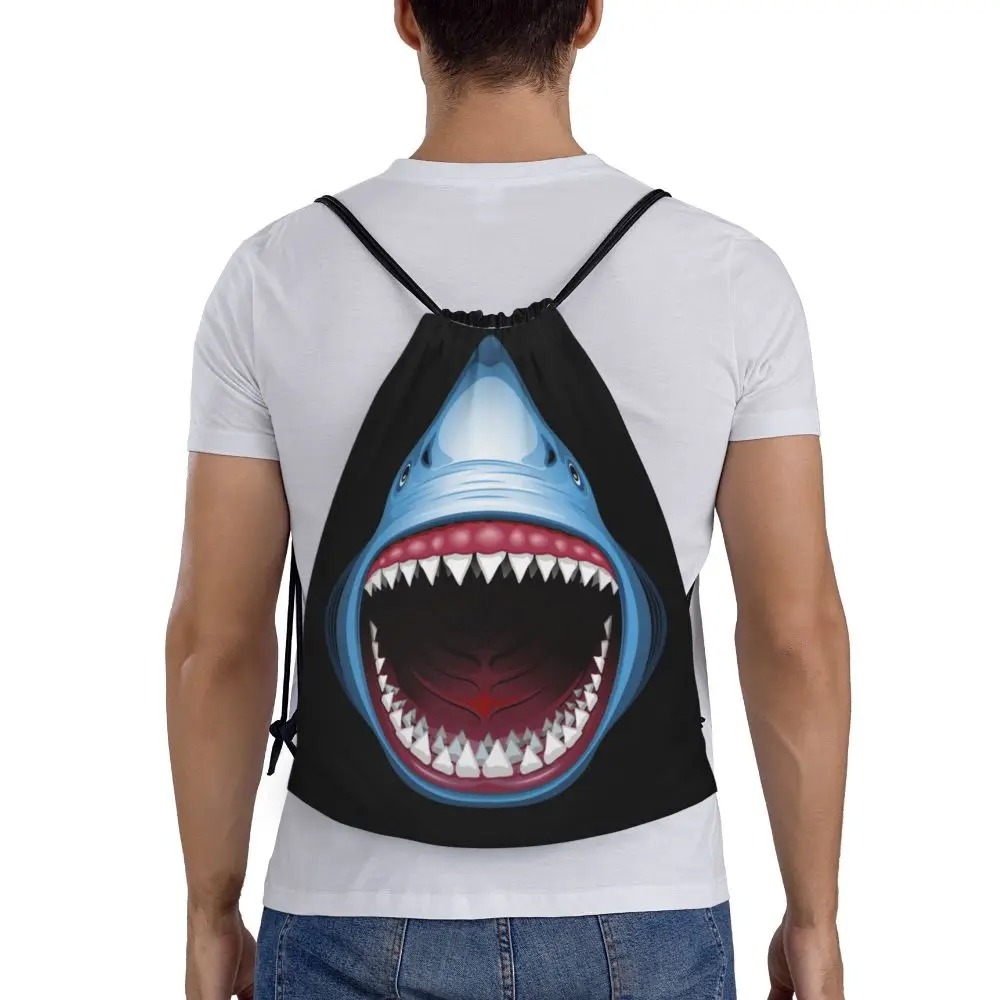 shark drawstring bag backpacks