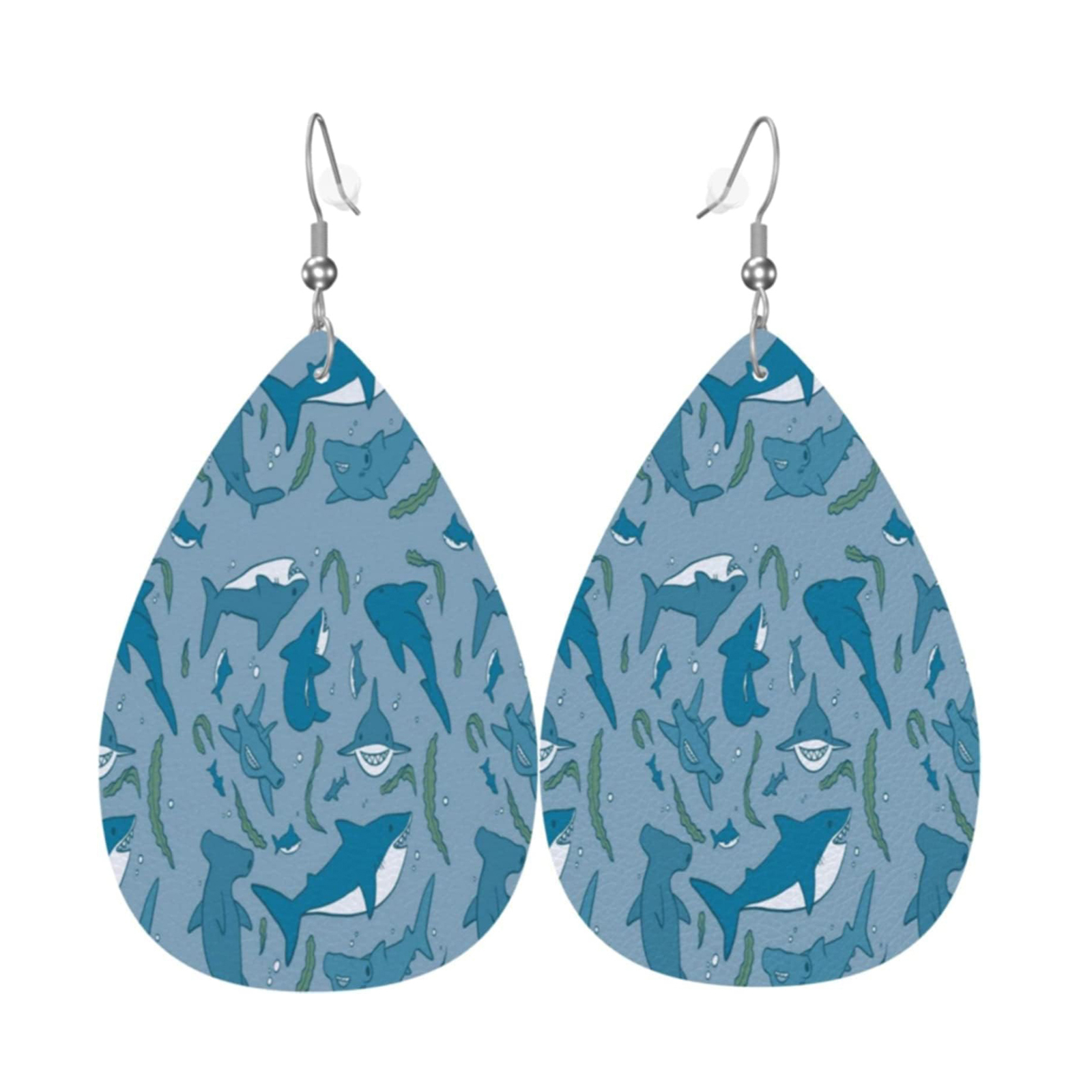 shark drop earrings faux leather