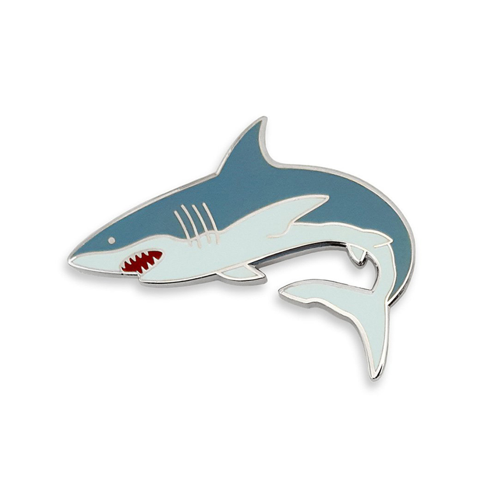 shark lapel pin