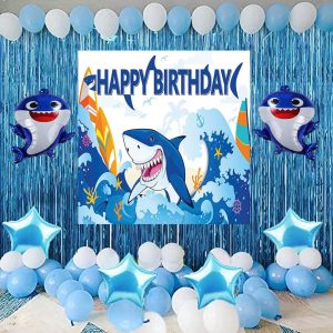 shark party backdrop