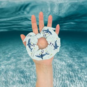 shark scrunchie bun