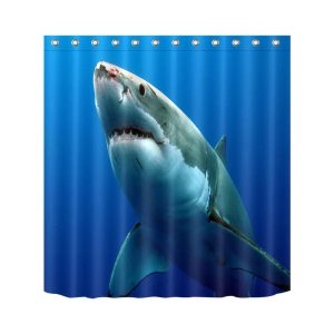 shark shower curtain liner