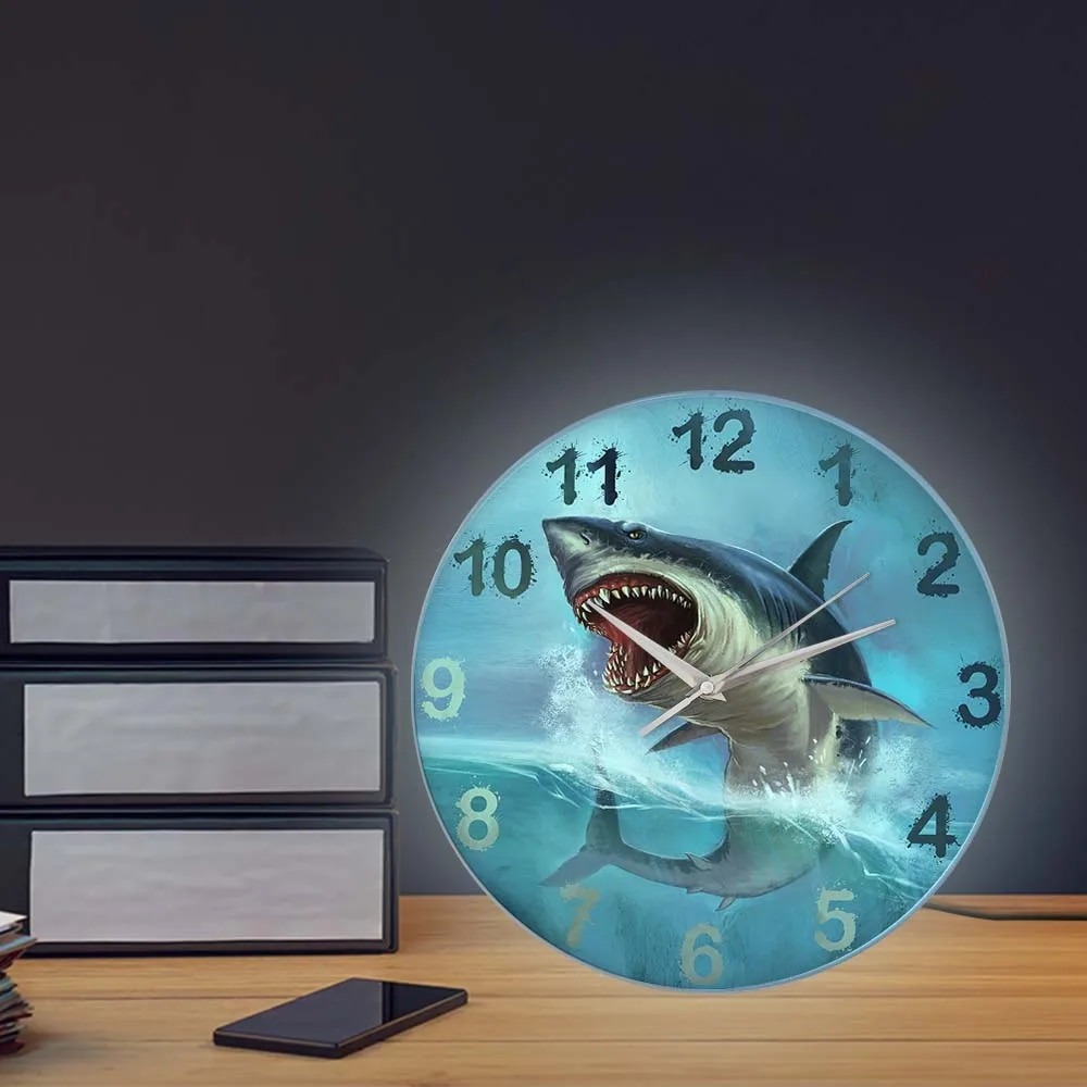 shark wall clock decor